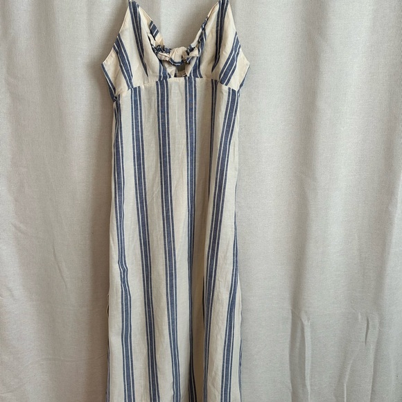 Roxy Blue and White Striped Midi Dress - Picture 1 of 2